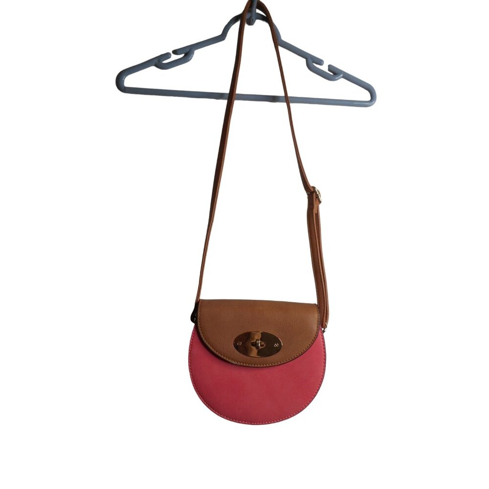 Simply Noelle pink Leather like Handbag Purse twist lock close